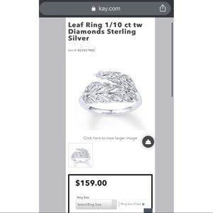 Kay Jewelers Diamond Leaf Ring 1/10 ct